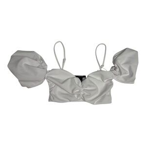 Forever 21 White Puff Sleeve Crop Top